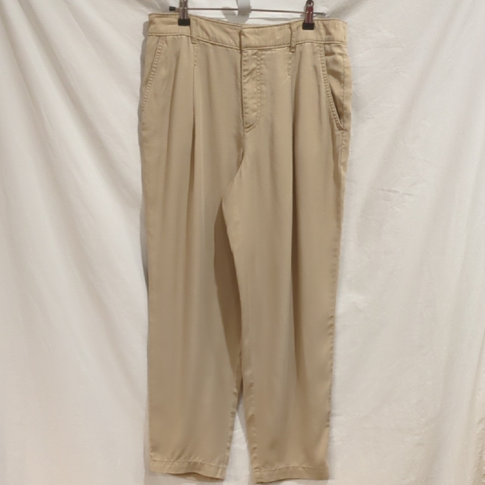 LOFT | Soft Pleated Elastic Back Pants Lyocell Pockets Weekend | M